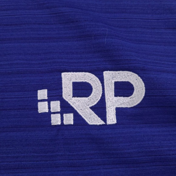 Nike Golf Polo Shirt Mens Medium Blue Striped Dri-Fit Short Sleeve Casual - Picture 6 of 12